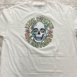 Skull & Flowers Graphic T-shirt "Leave It Better Than You Found It" 3X